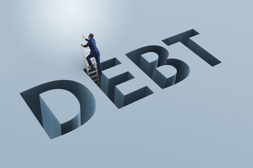 Foto: Schriftzug DEBT